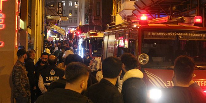 Taksim'de yangın paniği