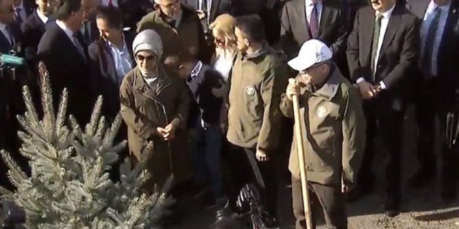 Ankara'da ilk fidanı Cumhurbaşkanı Erdoğan dikti