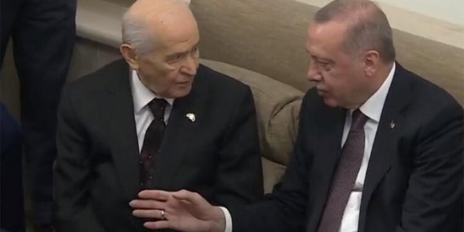 Cumhurbaşkanı Erdoğan, TBMM'de Bahçeli ile bir araya geldi