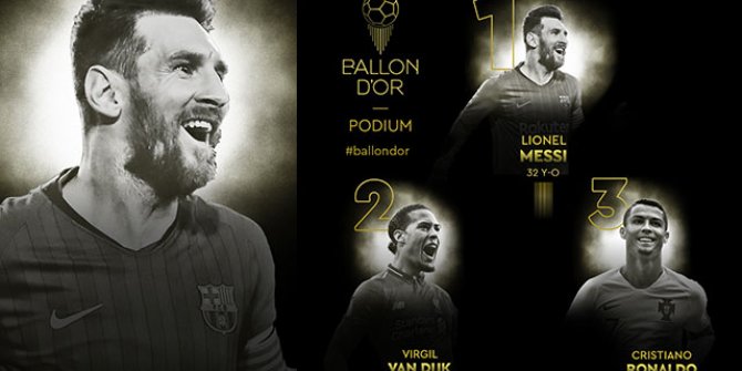 Ballon d'Or 6'ncı kez Lionel Messi'nin