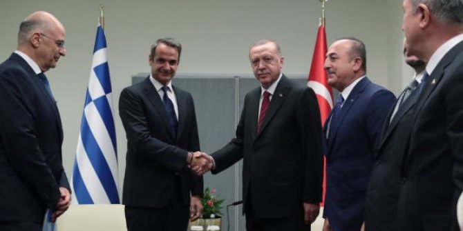 NATO Zirvesi'nde Erdoğan-Miçotakis görüşmesi