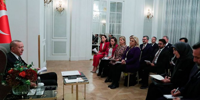 Erdoğan Türk gazetecilerle buluştu