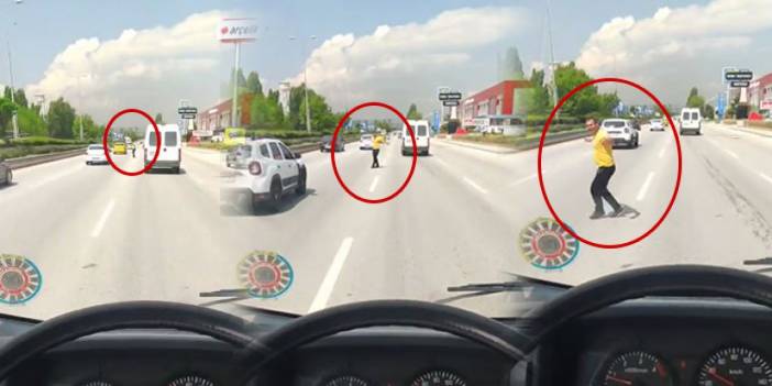 Trafiğin ortasında göbek attı: Kazaya davetiye çıkardı
