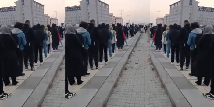 Çubuk KYK Yurdu önündeki uzun öğrenci kuyruğu gündem oldu