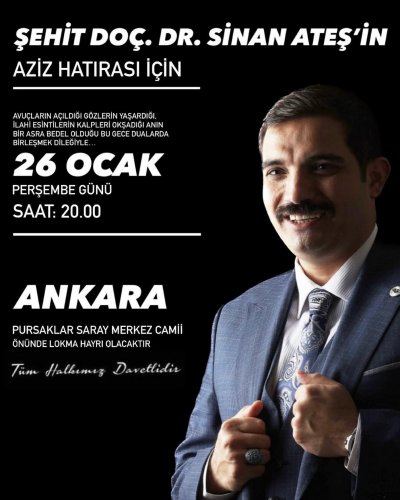 sinan ateş pursaklar lokma hayrı duyurusu