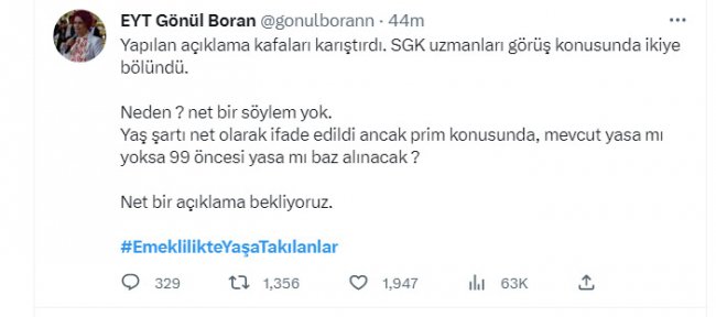 Gönül Boran EYT açıklama
