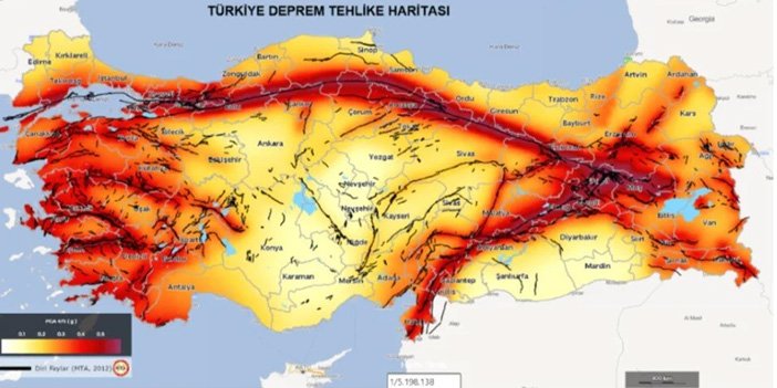 Türkiye Fay Hattı haritası
