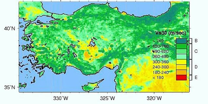 Türkiye vs30 haritası