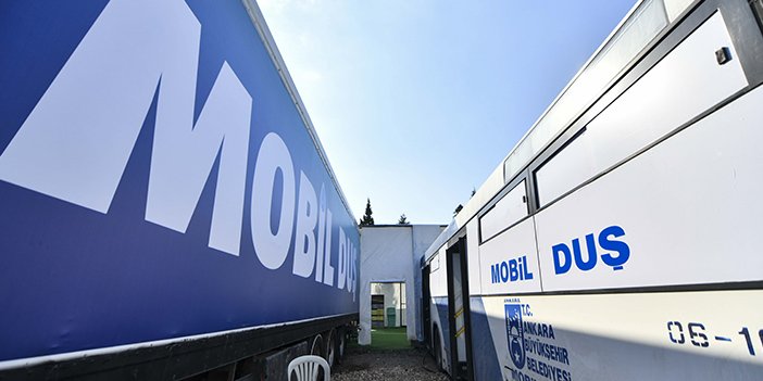 Abb tarafından gönderilen mobil duş otobüs ve tırlar