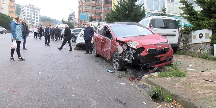 kayan hafriyat kamyonunun çarptığı araçlardan biri