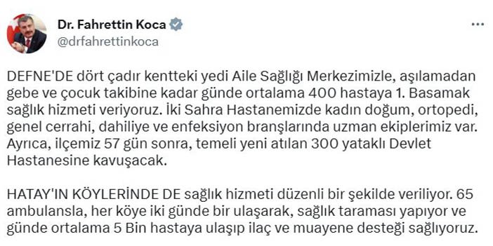 Fahrettin koca açıklama