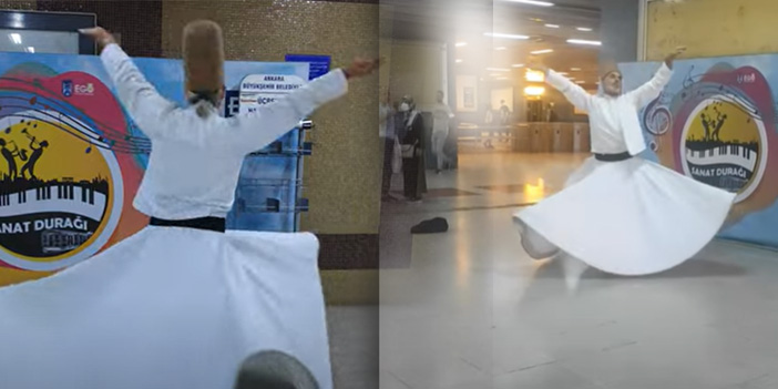 Ankara metro istasyonlarında Sanat Durağı semazen
