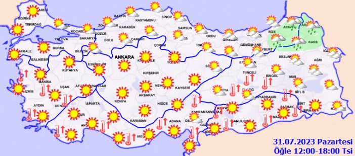 Türkiye geneli hava durumu haritalı