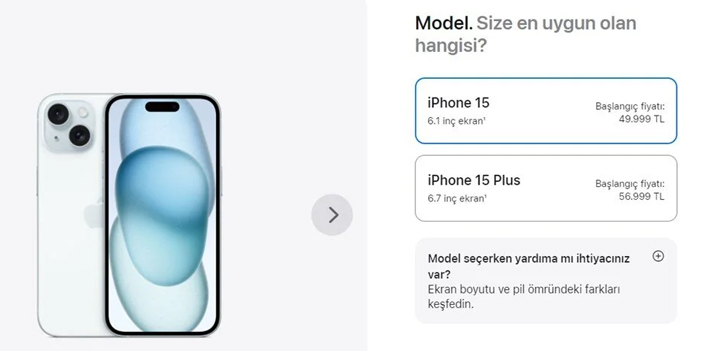 İPHONE 15 SATIŞ FİYATI