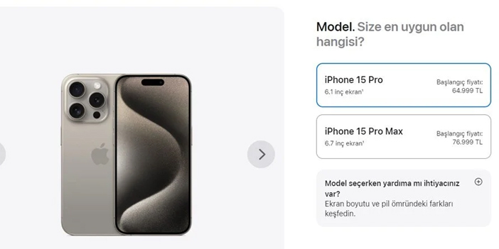 İPHONE 15 PRO SATIŞ FİYATI