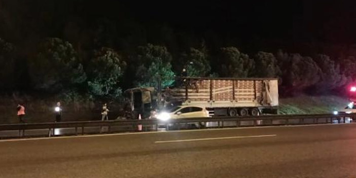 Tekstil ürünleri yüklü TIR’da yangın