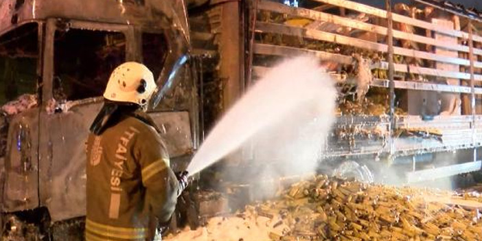 Esenyurt’ta TIR alev topuna döndü