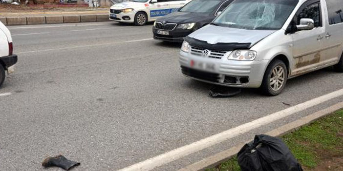 Yolun karşısına geçmeye çalışan kadına hafif ticari araç çarptı