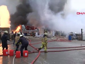 Tuzla'da fabrika bahçesinde yangın