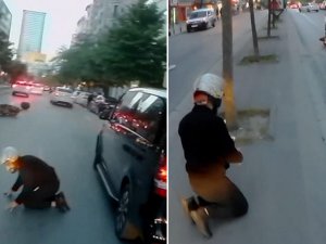 Şişli'de motosikletlilere yağ tuzağı