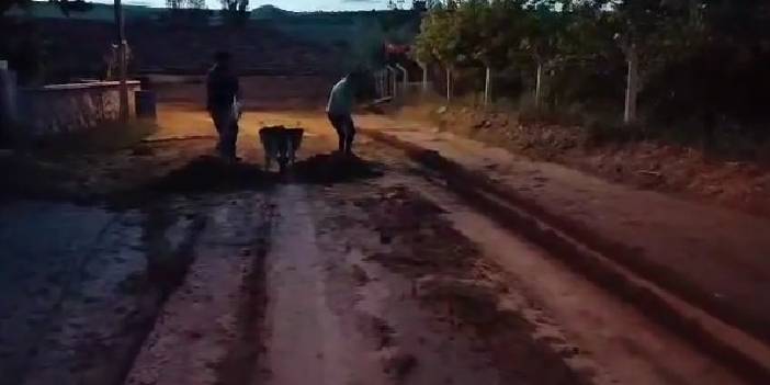 Karacahasanlı köylülerden Elmadağ Belediyesi’ne “çamur” tepkisi