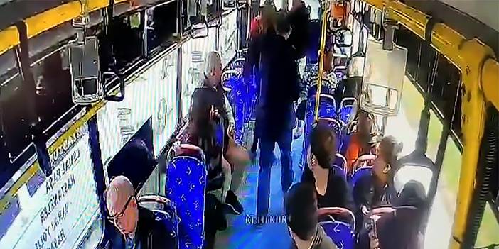 Otobüste taciz skandalı kameraya yansıdı: Yolcular dövüp teslim etti